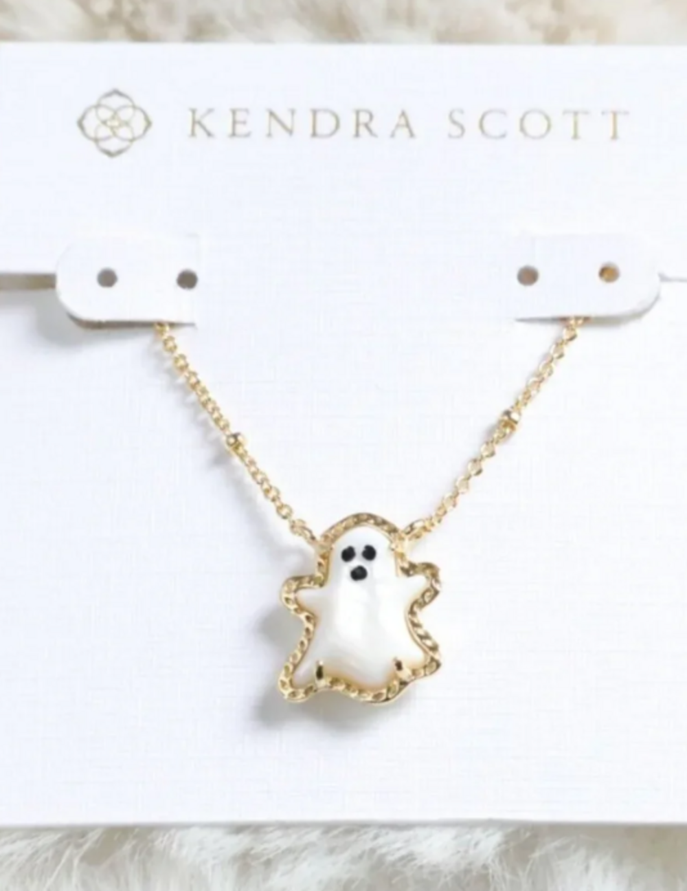 Kendra Scott White Ghost Pendant Necklace